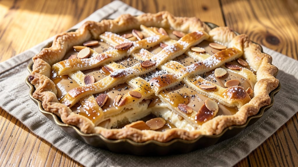 Almond Amaretto Chess Pie Recipe: Nutty Liqueur Crunch With Vanilla Swirl