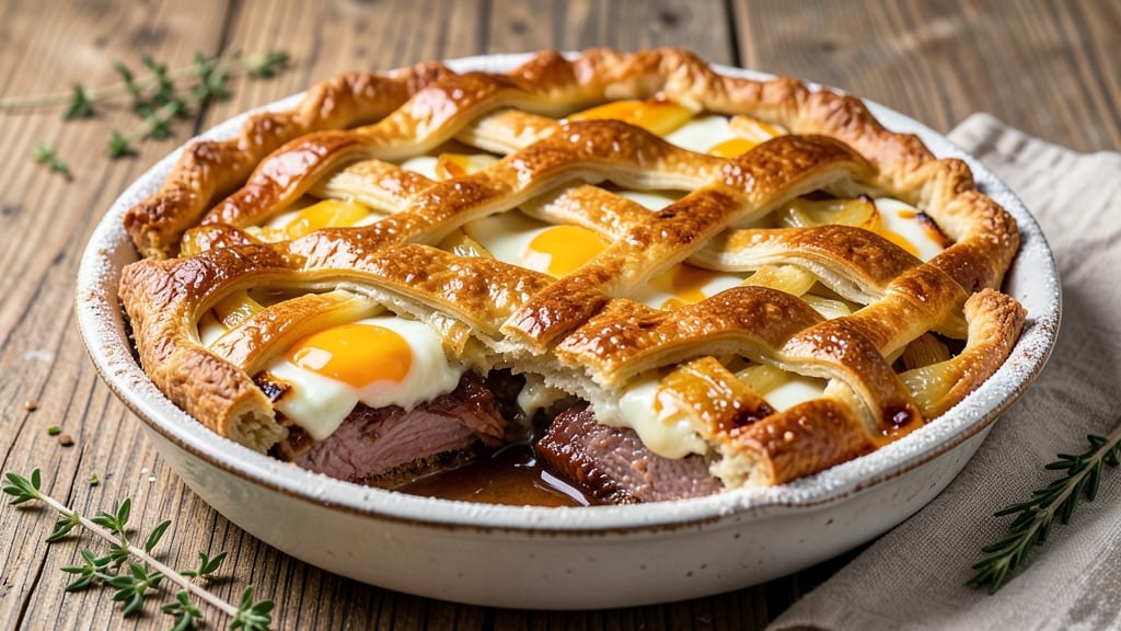 Pork and Egg Pie Recipe: Flaky Crust Envelops Savory Filling