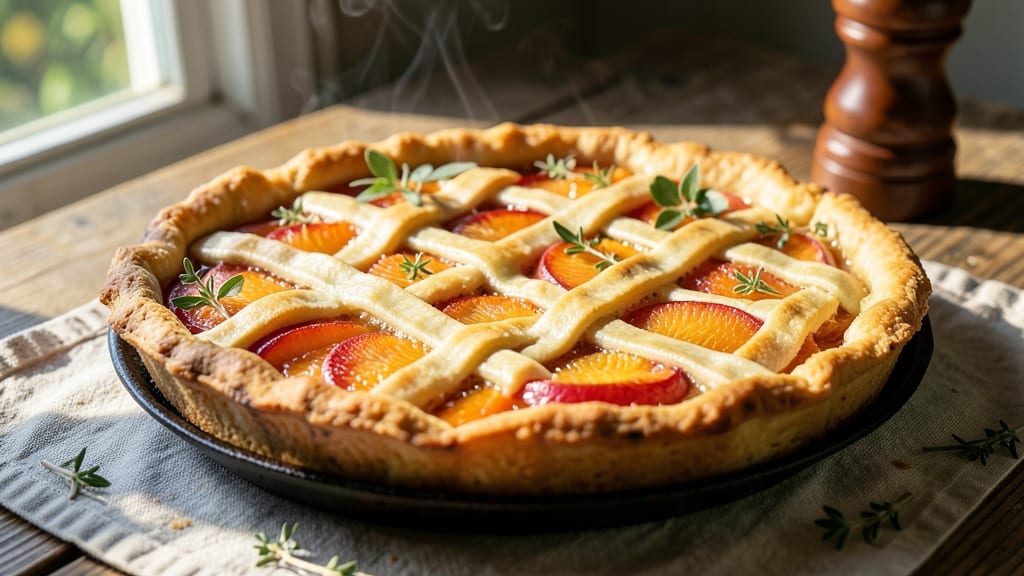 Amish Fresh Peach Pie Recipe: Rustic Lattice Crust Over Jammy Spiced Filling