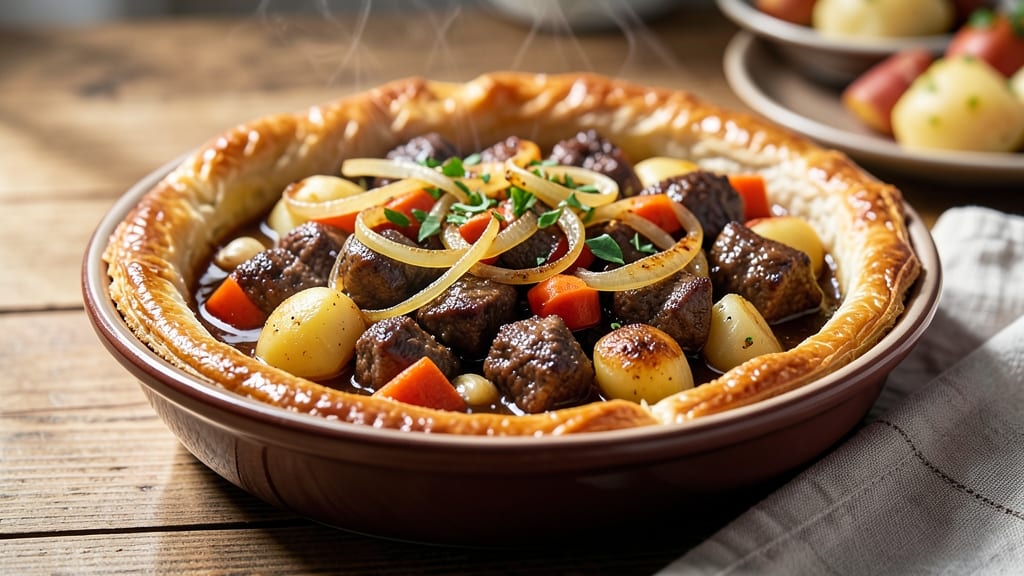 Slippery Beef Pot Pie Recipe: Slow-Braised Beef in Flaky, Foil-Sealed Crust