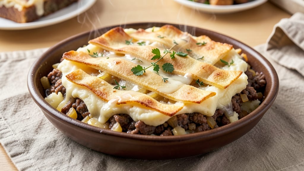 Natasha's Shepherd's Pie Recipe: Flaky Mashed Topping Over Savory Meat Filling
