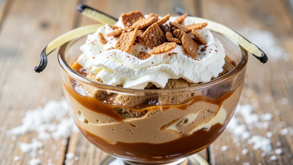 Rice Krispie Ice Cream Dessert Recipe: Crunchy Clusters and Melty Vanilla Swirls