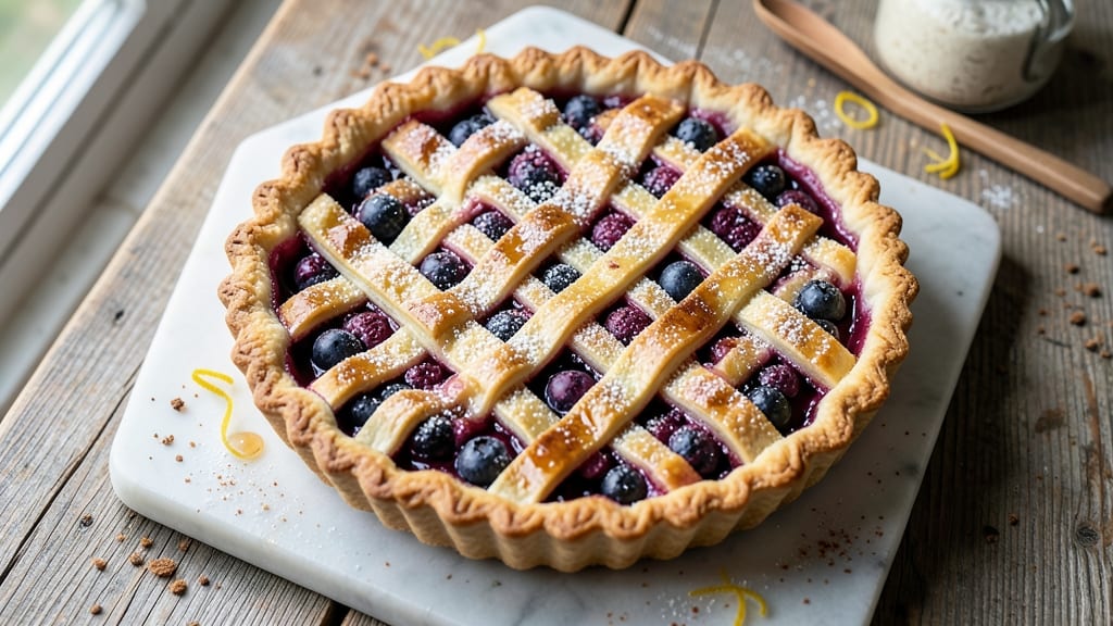 10-Inch Blueberry Pie Recipe: Golden Crust, Bursting Fruit, Foil-Sealed Perfection