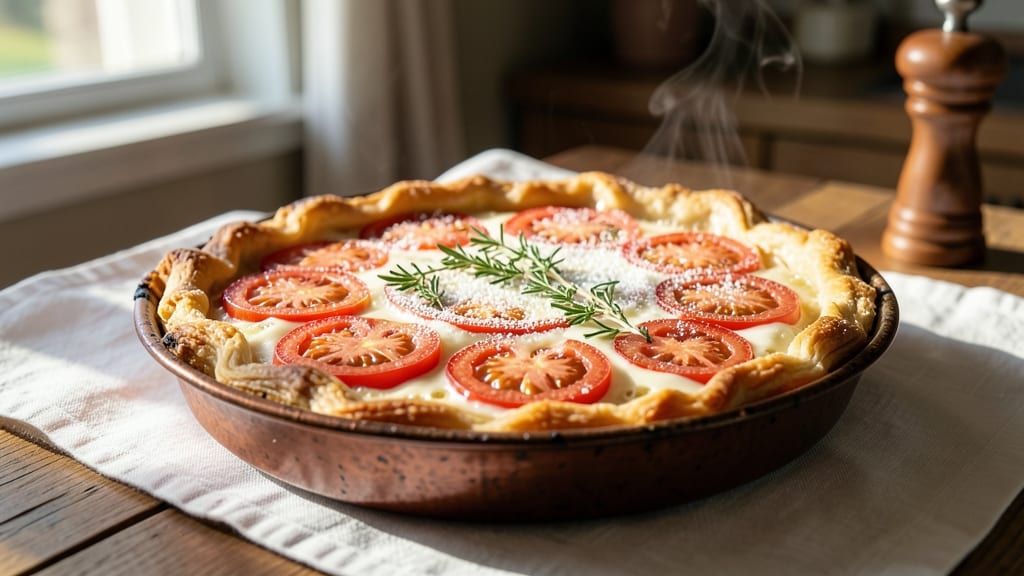 A Chef's Life Tomato Pie Recipe: Savory-Sweet Layers With Foil-Sealed Crust