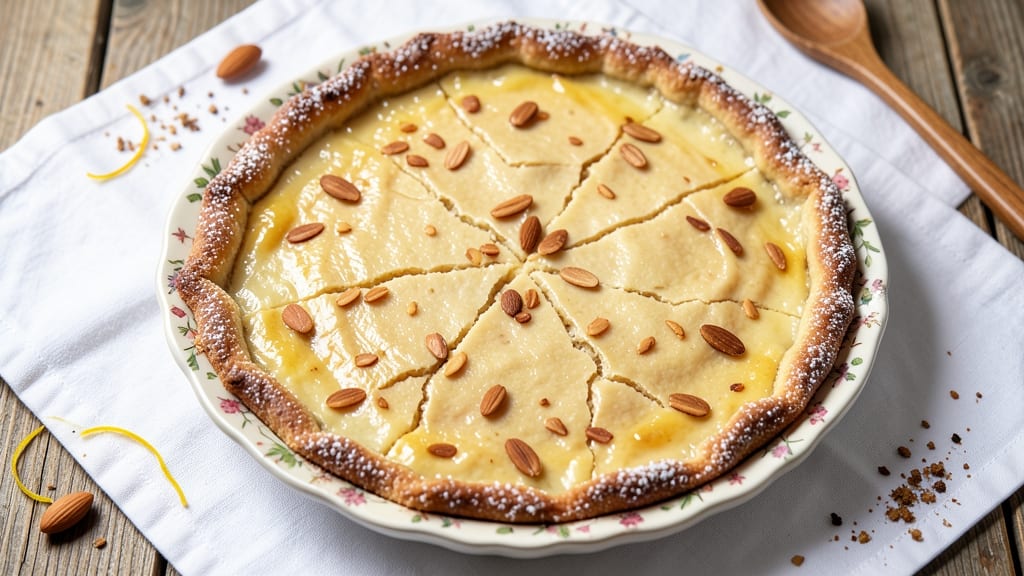 Almond Custard Pie Recipe: Nutty Vanilla Cream With Crispy Lattice Top