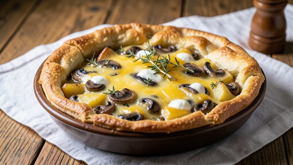 Potato, Cheese, and Mushroom Pie Recipe: Savory Rustic Crust With Creamy Fillings