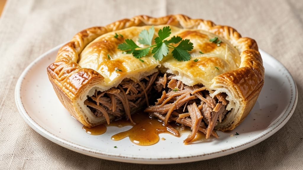 Shredded Pork Pie Recipe: Foil-Sealed Crust That Stays Golden All Night
