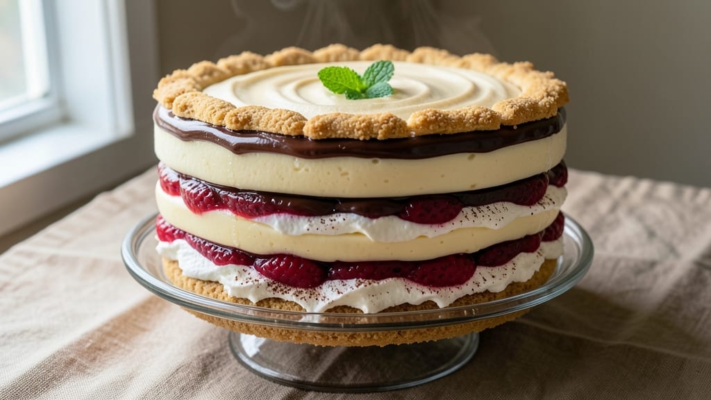 7 Layer Pie Dessert Recipe: Vanilla Cream Dream With Crunchy Clusters