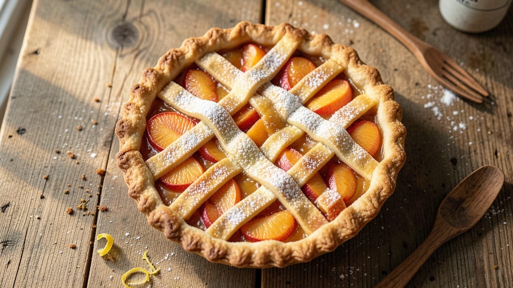 9-Inch Peach Pie Recipe: Buttery Crust and Foil-Sealed Sweetness