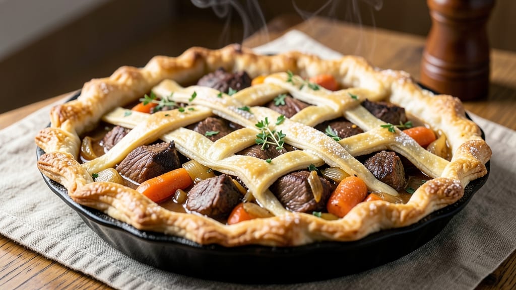 Slow Cooked Beef Pie Recipe: Flaky Crust Sealed for Golden Nighttime Magic
