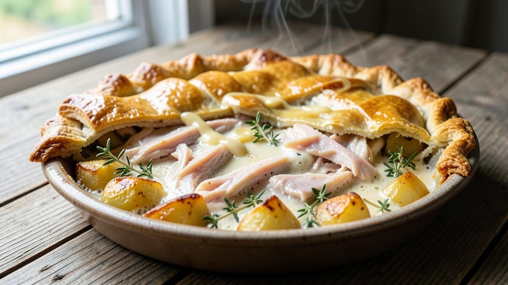 9-Inch Chicken Pot Pie Recipe: Herb-Infused Gravy and Flaky Lattice Top
