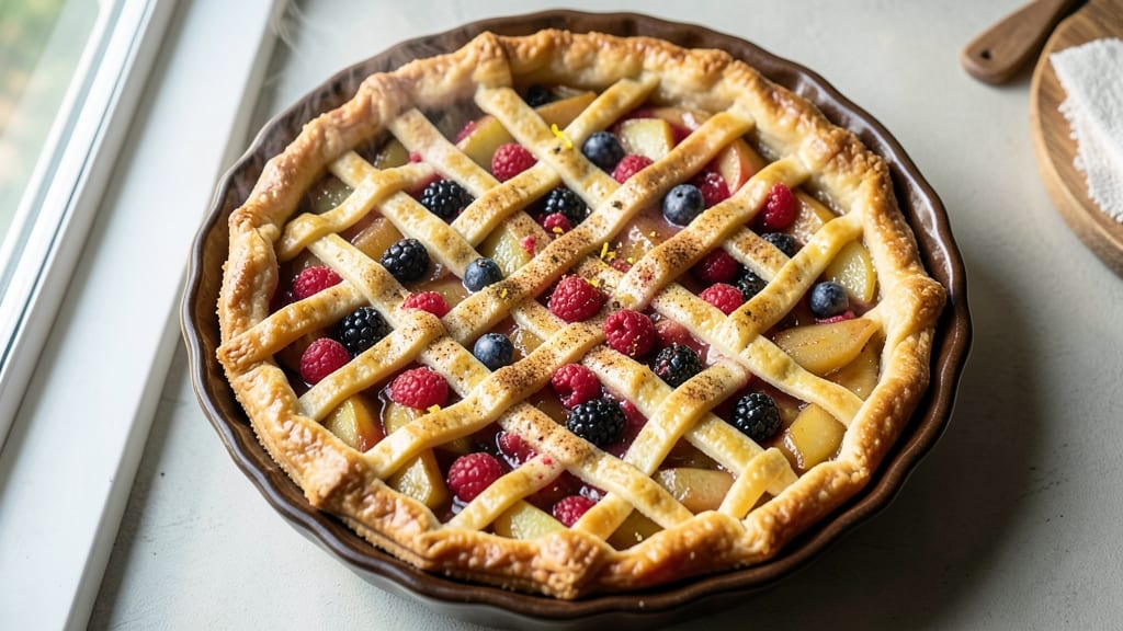 Apple Mountain Berry Pie Julian Recipe: Layered Fruit Crunch With Foil-Sealed Crust