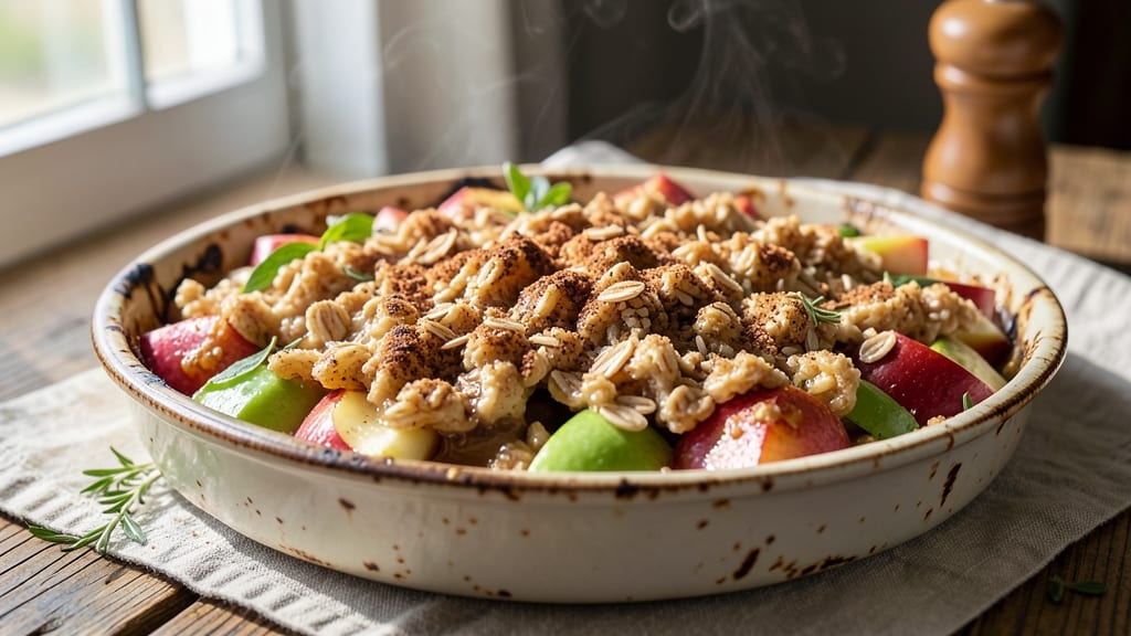 Apple Crisp Recipe With Pie Filling And Oats: Spiced Apple Filling Baked Under Buttery Oat Streusel