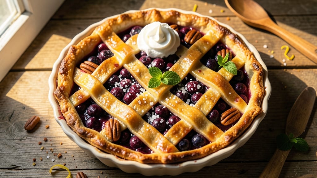 Anna Olson's Blueberry Pie Recipe: Buttery Lattice Crust Over Jammy Berries