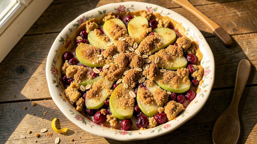Apple Cranberry Crumble Pie Recipe: Tart-Sweet Fruit with Buttery Oat Crunch