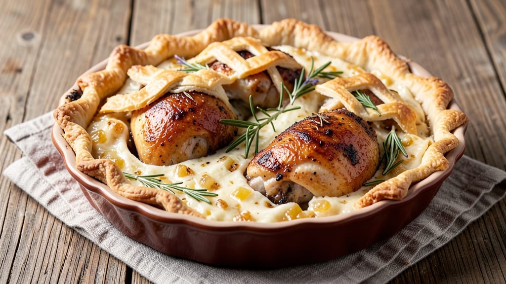 Roasted Chicken Pot Pie Recipe: Foil-Sealed Crispy Crust Over Savory Gravy