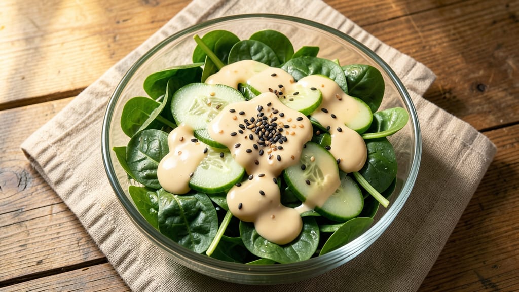 Kewpie Mayonnaise Sesame Dressing Salad Recipe: Nutty-Tangy Crunch Over Fresh Greens