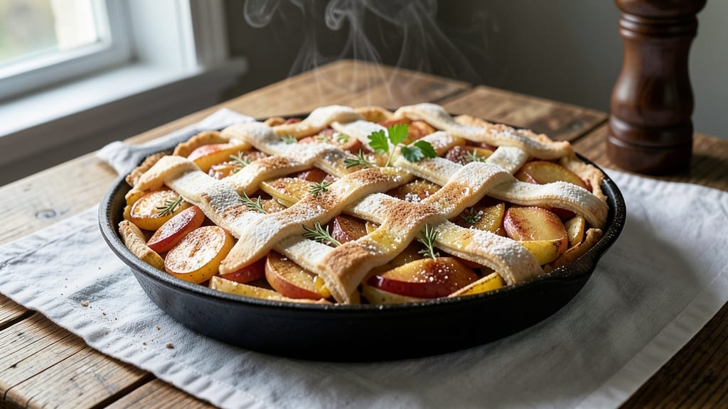 Russian Apple Pie Sharlotka Recipe: Crispy Potato Topping Over Spiced Apple Filling