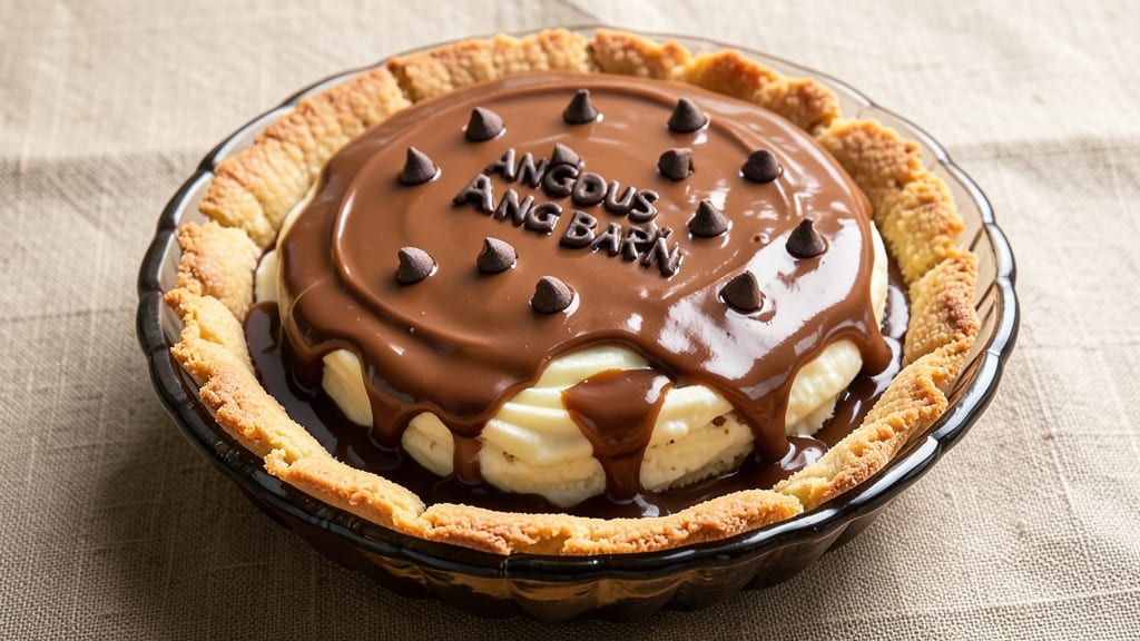 Angus Barn Chocolate Chess Pie Recipe Card: Deep Dark Fudge Layers With Crispy Streusel Top