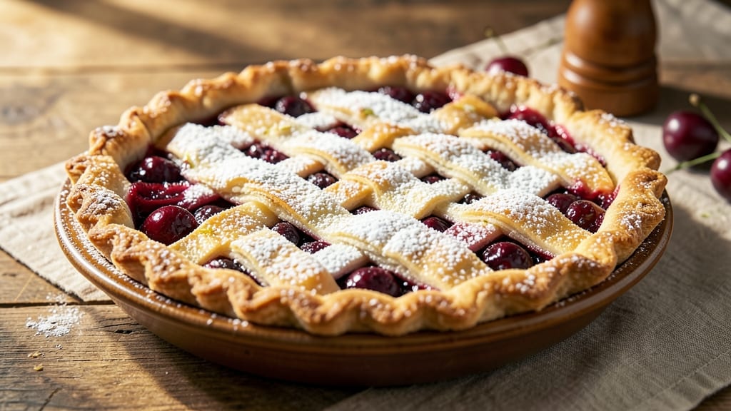 Amish Cherry Pie Recipe: Homestyle Lattice Crust With Bursting Fruit Filling