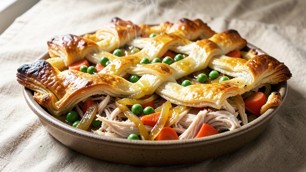 Savory Turkey Pot Pie Recipe: Flaky Lattice Topped With Herbed Gravy Richness