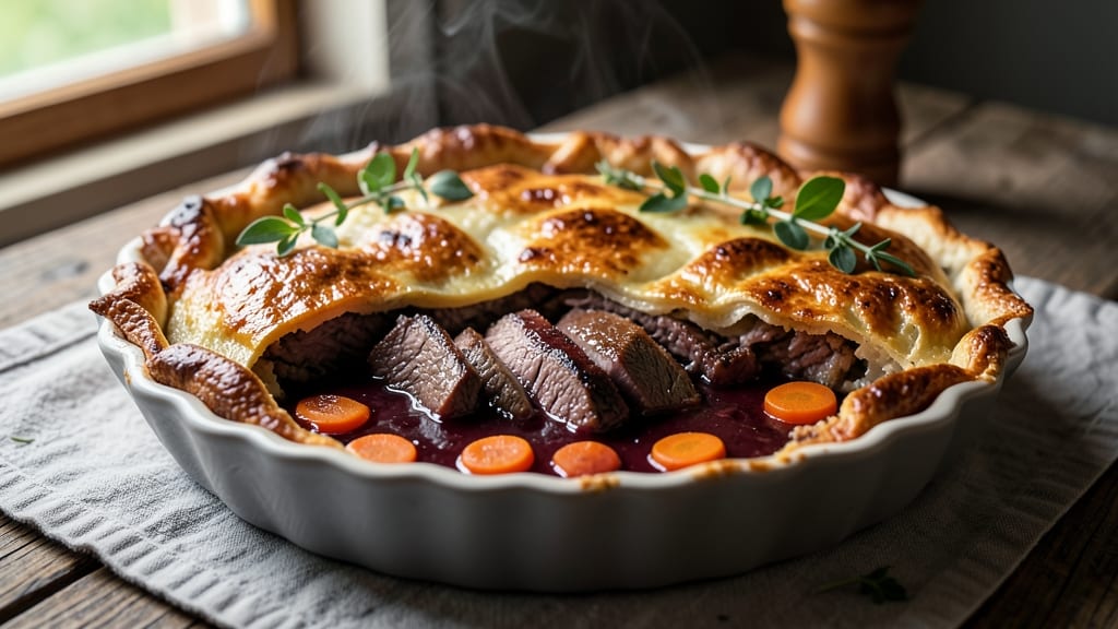Steak Pie Recipe for Slow Cooker: Savory Gravy Braised Beef in Flaky Crust