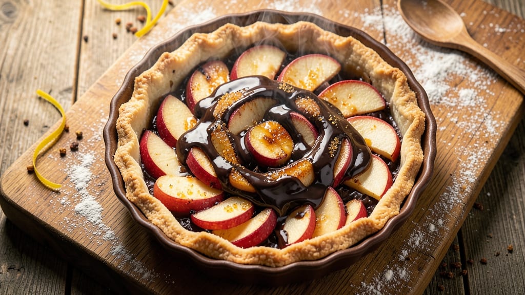 Rocky Mountain Chocolate Factory Apple Pie Recipe: Deep Chocolate Swirls in Buttery Lattice Crust