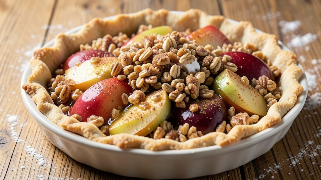 Apple Crisp Recipe With Pie Crust Bottom: Buttery Crust Sandwiches Warm Spiced Apples