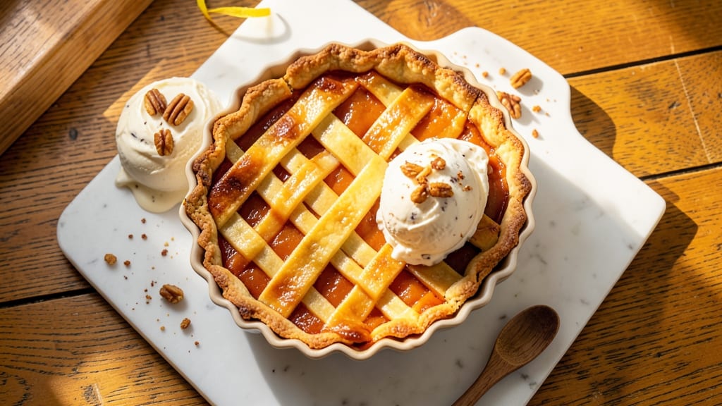 Pumpkin Pie Recipe with Vanilla Ice Cream: Spiced Filling and Creamy Contrast Perfection