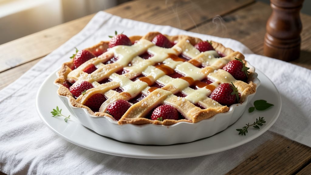 5 Star Strawberry Pie Recipe: Buttery Lattice Crust Over Juicy Fruit Filling