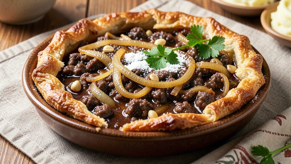 American Meat Pie Recipe: Golden Crust Over Hearty Beef and Onion Filling