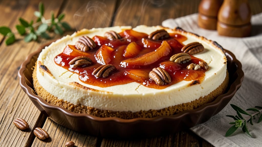 Apple Pecan Pie Cheesecake Recipe: Crunchy Topping Meets Velvety Swirls